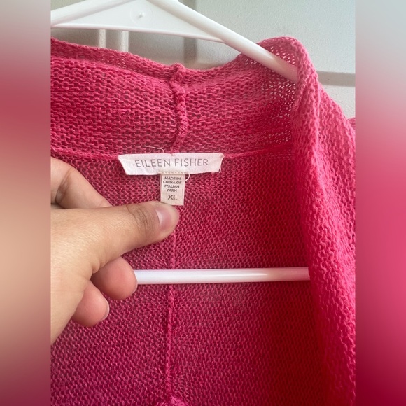 EILEEN FISHER 100% Hemp Coral Pink Cardigan – Size XL - Picture 3 of 9